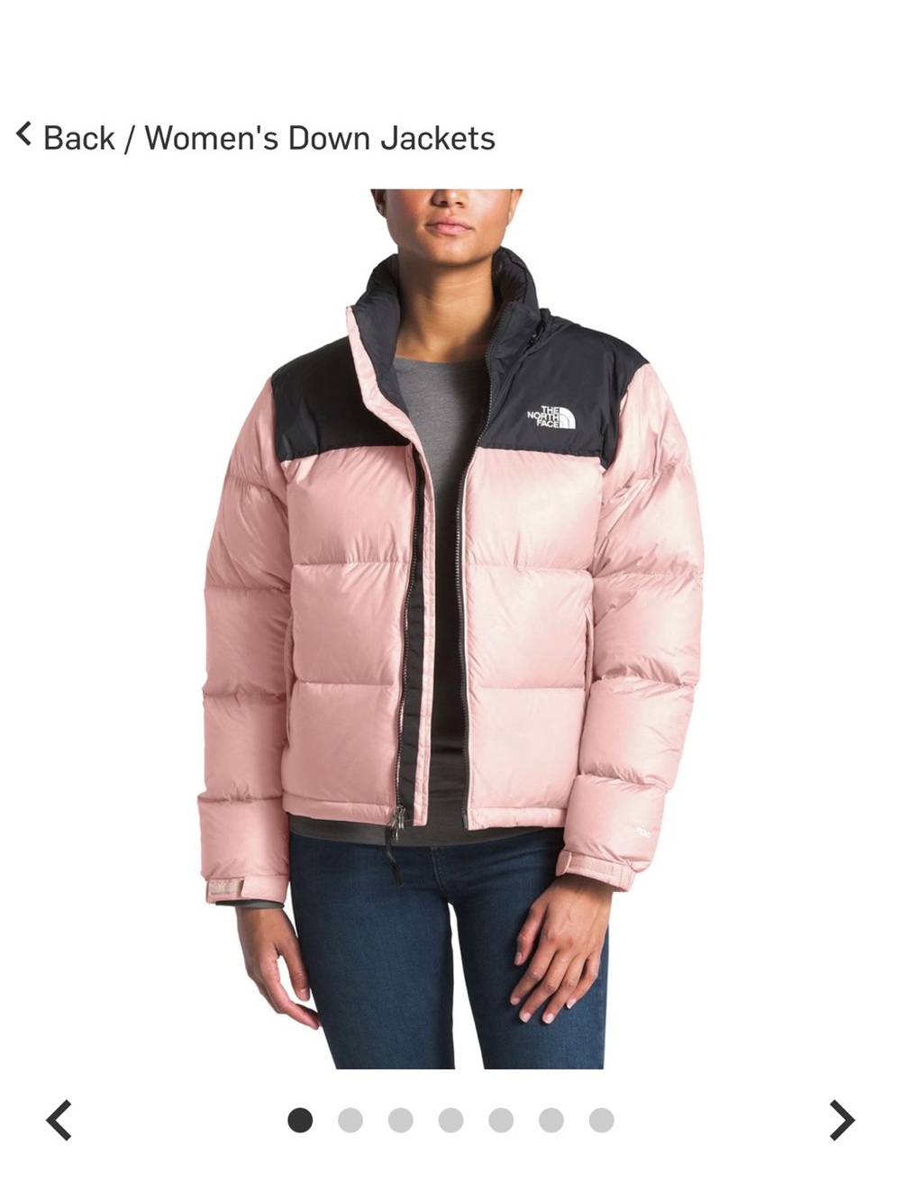 The North Face Women's Nuptse throwback Pink & Black Down Jacket